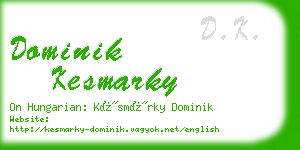 dominik kesmarky business card